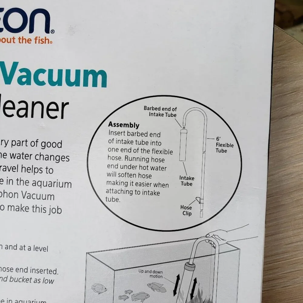 New Aqueon Aquarium Fish Tank Siphon Vacuum Gravel Cleaner Hand Syphon Pump Hose